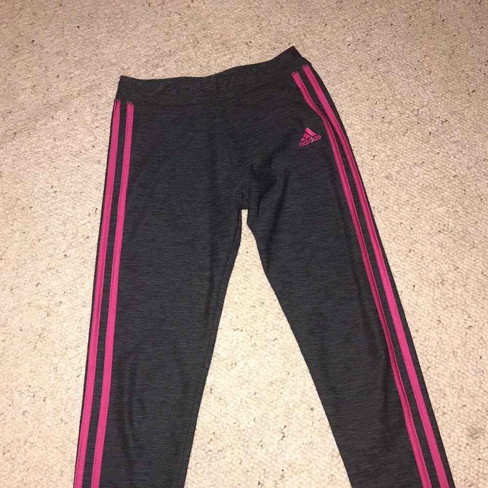 Addidas Pink and grey leggings.